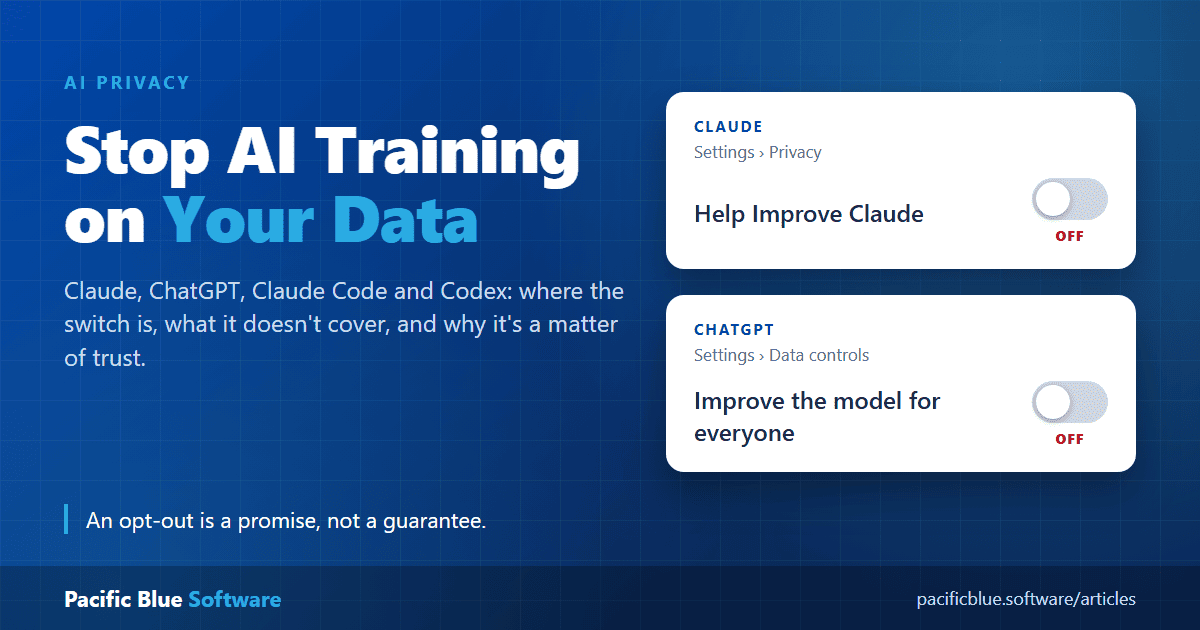 Claude and ChatGPT model training settings turned off